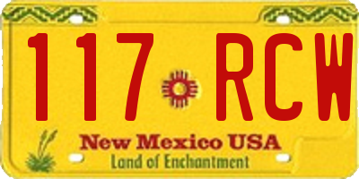 NM license plate 117RCW