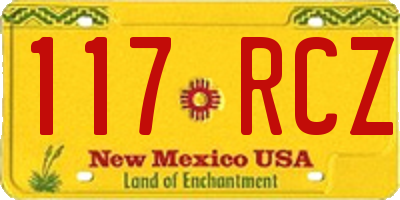 NM license plate 117RCZ