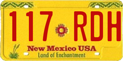 NM license plate 117RDH