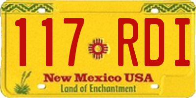 NM license plate 117RDI