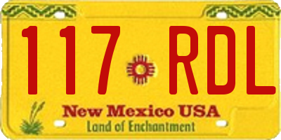 NM license plate 117RDL