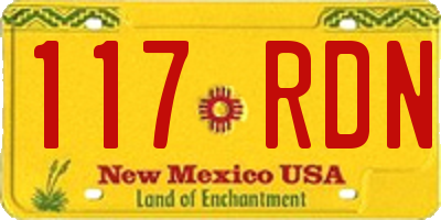 NM license plate 117RDN