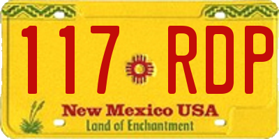 NM license plate 117RDP