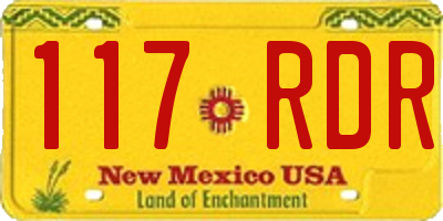 NM license plate 117RDR