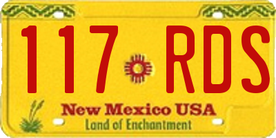 NM license plate 117RDS