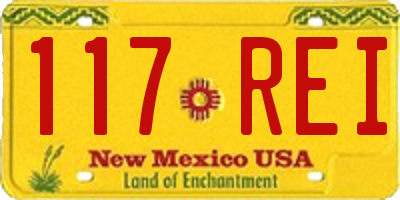 NM license plate 117REI