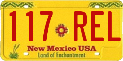 NM license plate 117REL