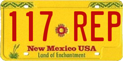 NM license plate 117REP