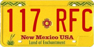 NM license plate 117RFC