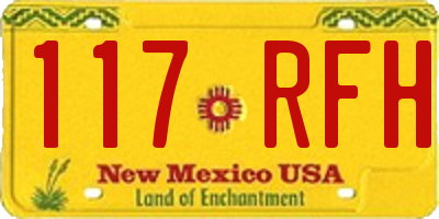 NM license plate 117RFH