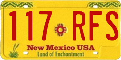 NM license plate 117RFS