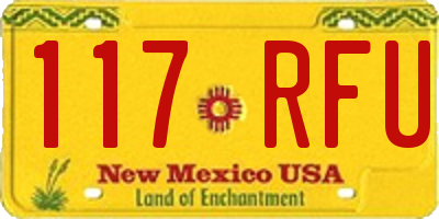 NM license plate 117RFU