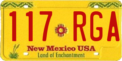 NM license plate 117RGA