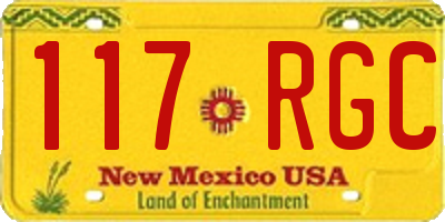 NM license plate 117RGC