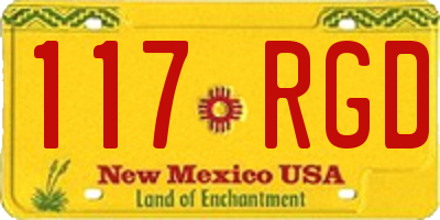 NM license plate 117RGD