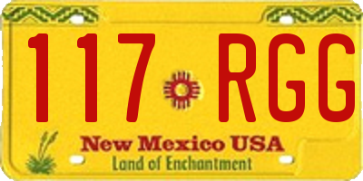 NM license plate 117RGG