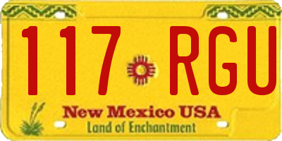 NM license plate 117RGU