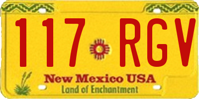 NM license plate 117RGV
