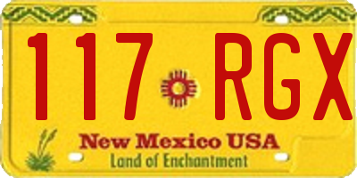NM license plate 117RGX