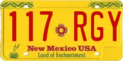 NM license plate 117RGY