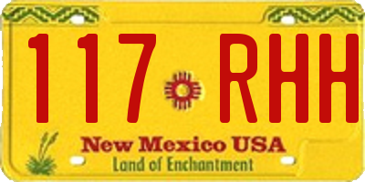 NM license plate 117RHH