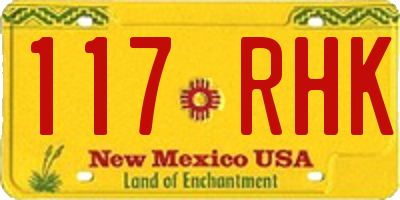 NM license plate 117RHK