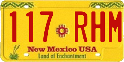 NM license plate 117RHM