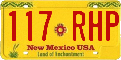 NM license plate 117RHP