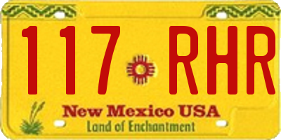 NM license plate 117RHR