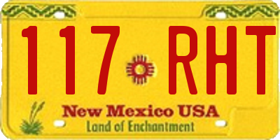 NM license plate 117RHT