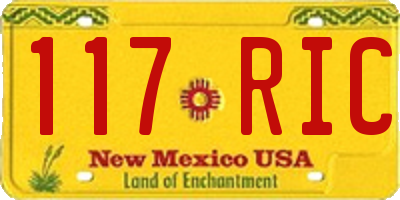 NM license plate 117RIC