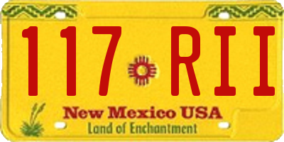 NM license plate 117RII