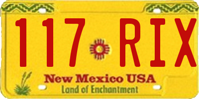 NM license plate 117RIX