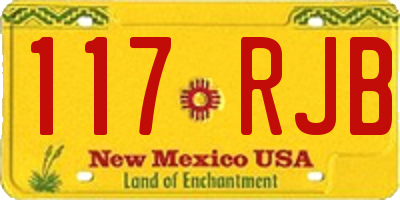 NM license plate 117RJB