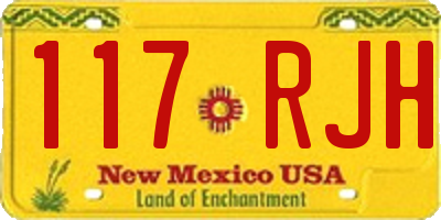 NM license plate 117RJH