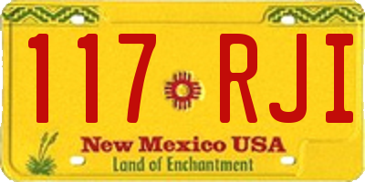 NM license plate 117RJI
