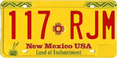 NM license plate 117RJM