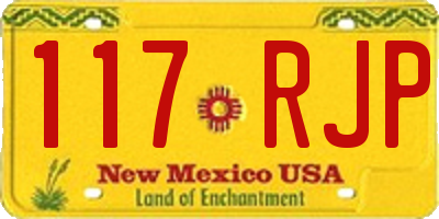 NM license plate 117RJP