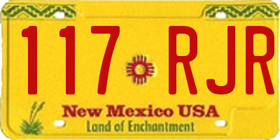 NM license plate 117RJR
