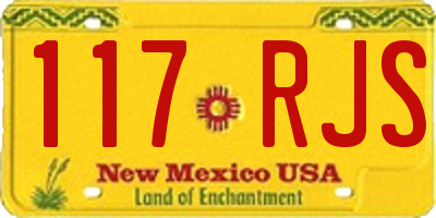 NM license plate 117RJS