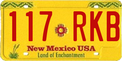 NM license plate 117RKB
