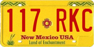 NM license plate 117RKC
