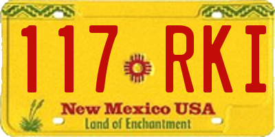 NM license plate 117RKI