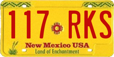 NM license plate 117RKS