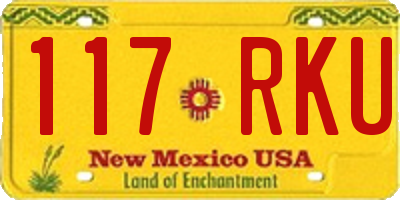NM license plate 117RKU
