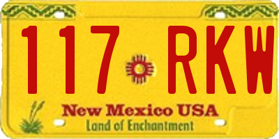 NM license plate 117RKW