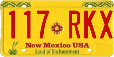 NM license plate 117RKX