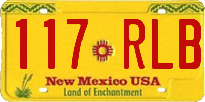 NM license plate 117RLB
