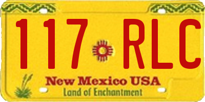 NM license plate 117RLC