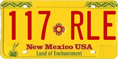 NM license plate 117RLE